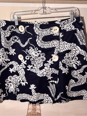 Lilly Pulitzer dragon print wrap mini skirt
